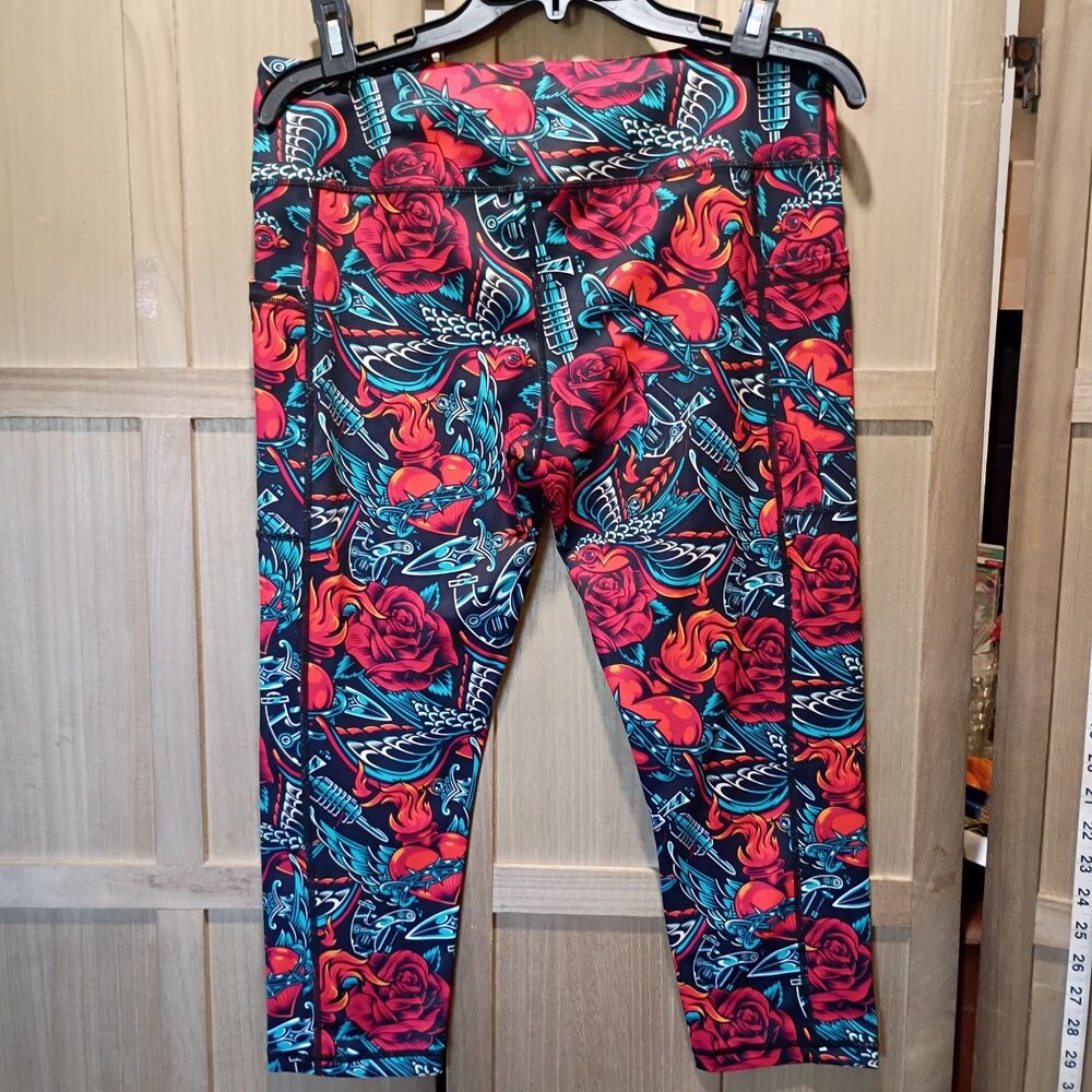 Constantly Varied Gear tattoo rose barbed wire retired leggings - Picture 3 of 7